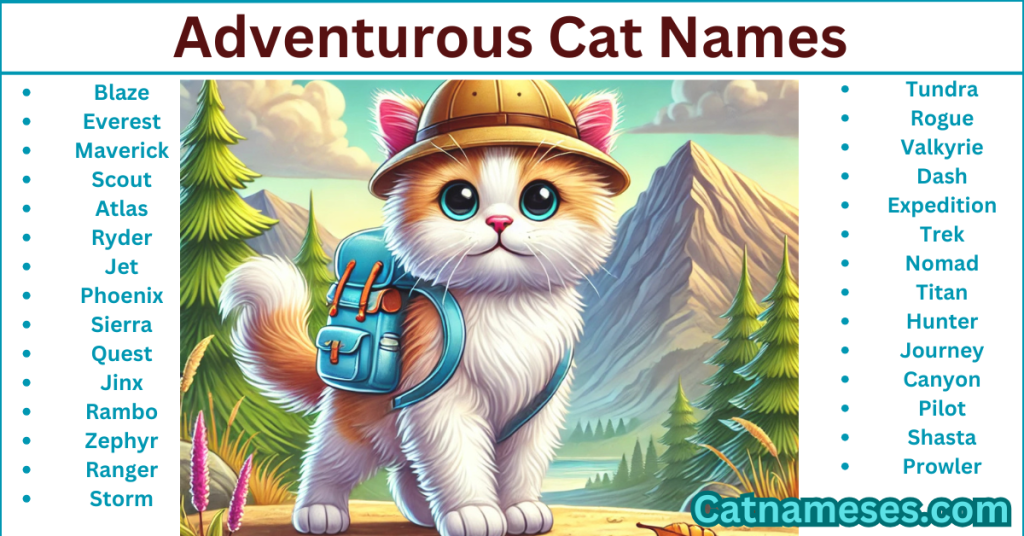 Adventurous Cat Names